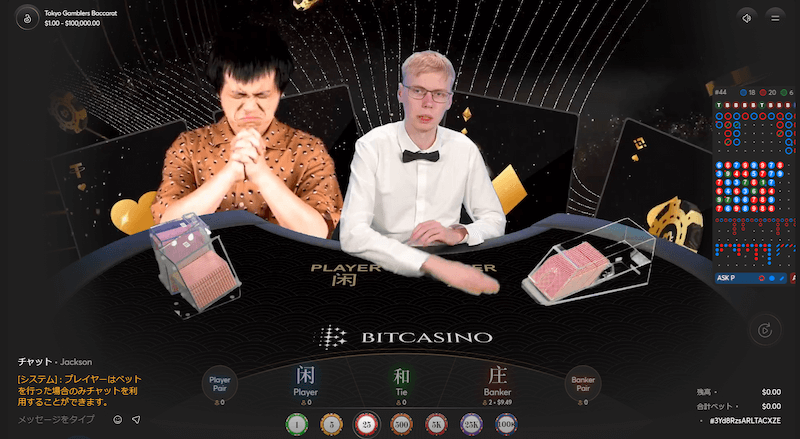 ビットカジノ 東京ギャンブラーズバカラ