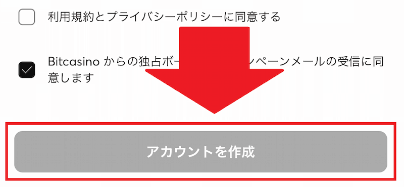 ビットカジノ 登録手順3