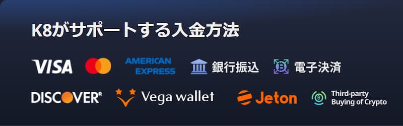 K8カジノ 入出金