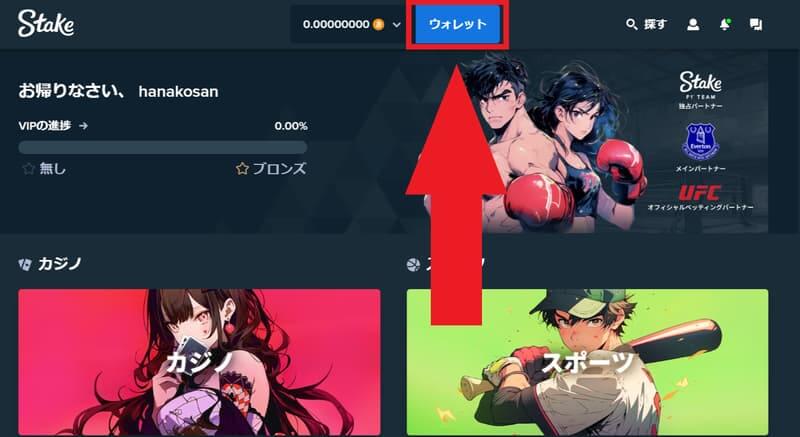 ステークカジノ ベガウォレット 入金